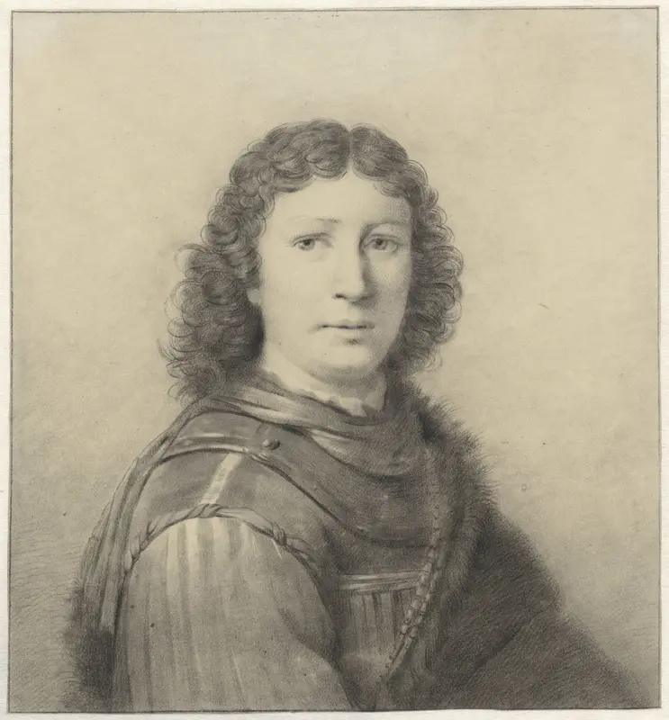 Portret van een jongeman met halsberg en keten Wall Art by Wilhelm Adrian Netscher - High-Resolution Digital Print