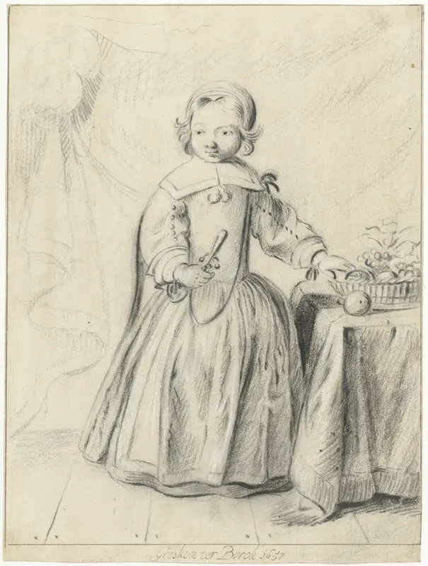 Portret van een kind in een interieur Wall Art by Gesina ter Borch - High-Resolution Digital Print