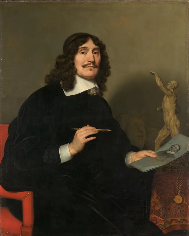 Portret van een kunstenaar Wall Art by Gerard van Honthorst - High-Resolution Digital Print