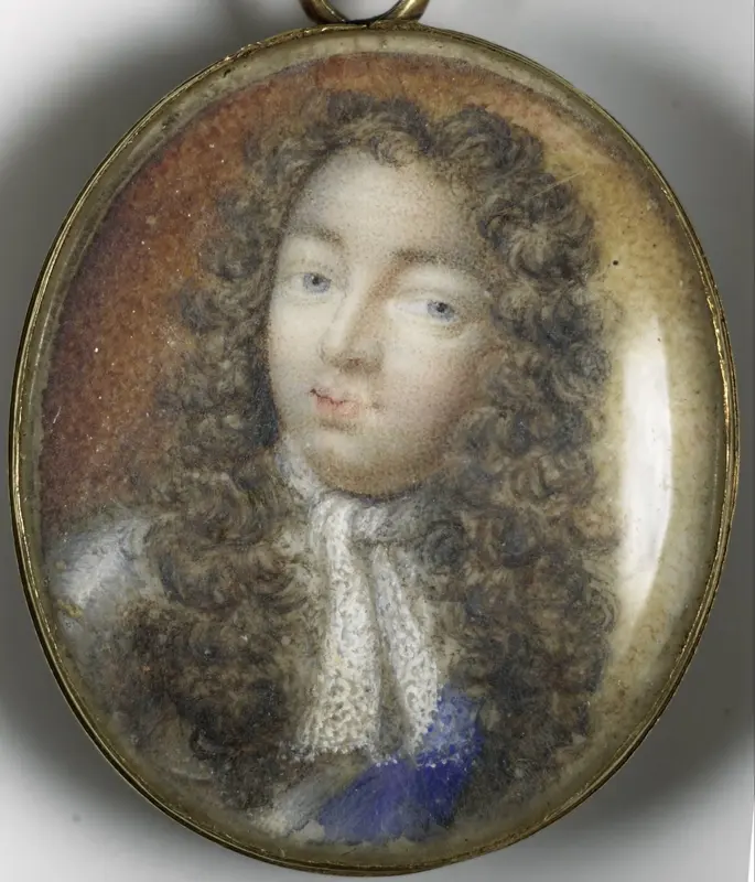 Portret van een man en een vrouw (keerzijde) vermoedelijk Willem Frederik Markgraaf van Brandenburg-Anspach (1686-1723) en zijn vrouw Christiane Charlotte van Württemberg (1694-1723) Wall Art by anonymous - High-Resolution Digital Print