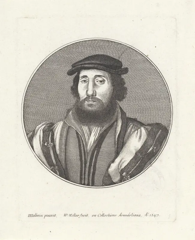 Portret van een man met baard en baret Wall Art by Unknown - High-Resolution Digital Print