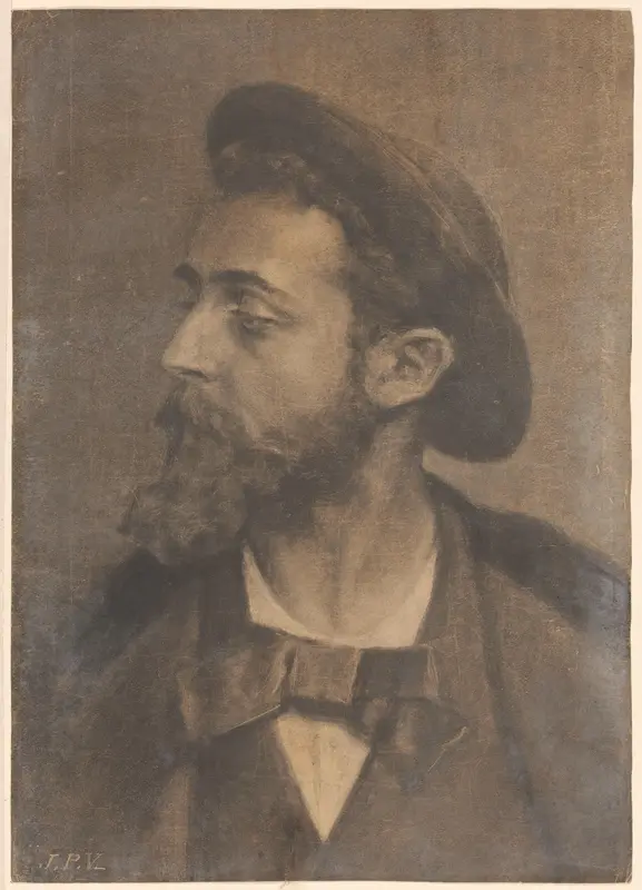 Portret van een man met baard en hoed, naar links Wall Art by Jan Veth - High-Resolution Digital Print