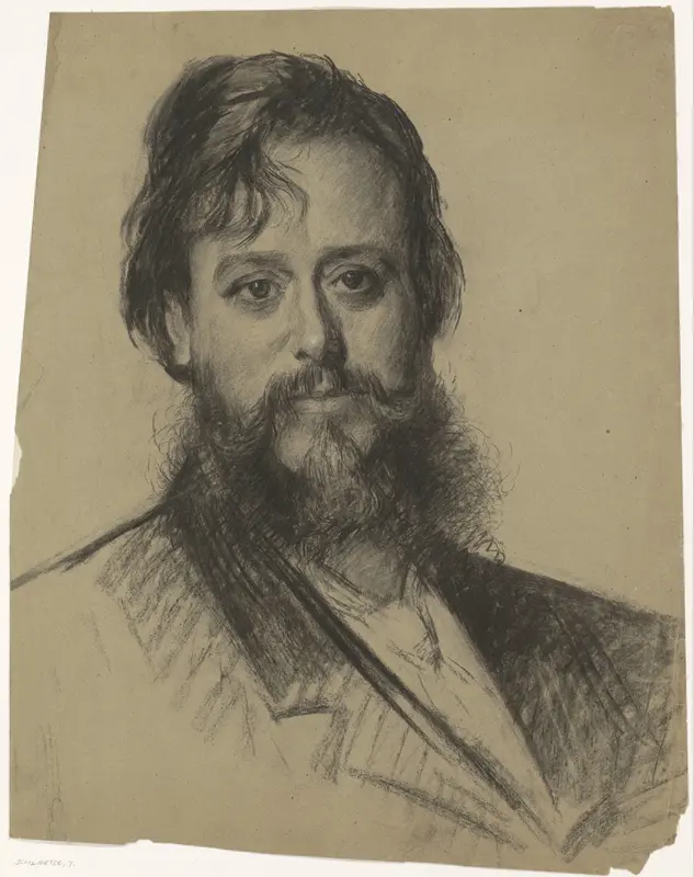 Portret van een man met baard, van voren