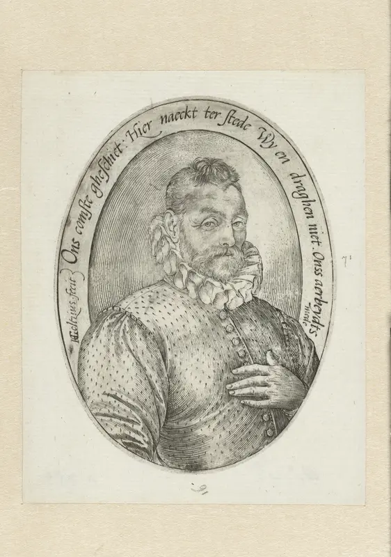 Portret van een man met de hand op de borst Wall Art by Unknown - High-Resolution Digital Print