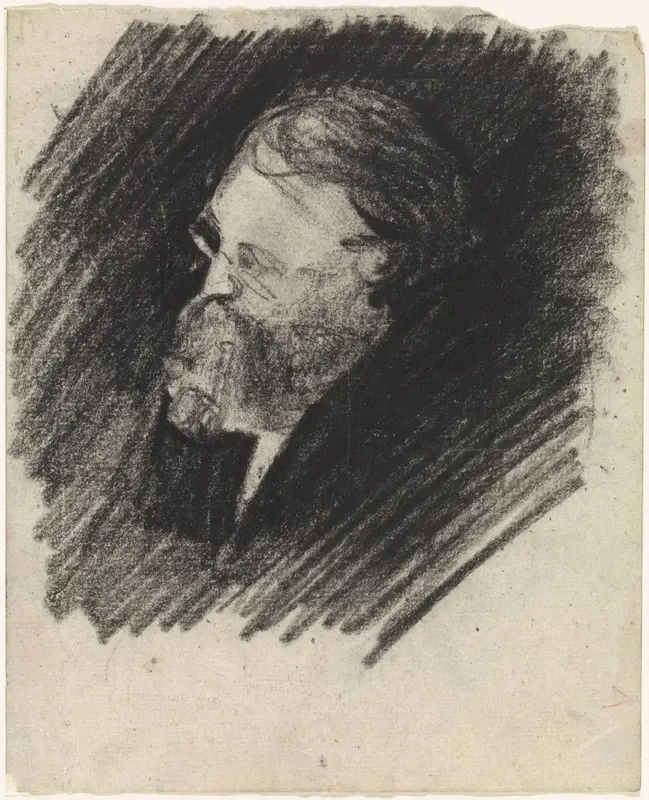 Portret van een man met een baard en een pijp Wall Art by Gerrit Willem Dijsselhof - High-Resolution Digital Print