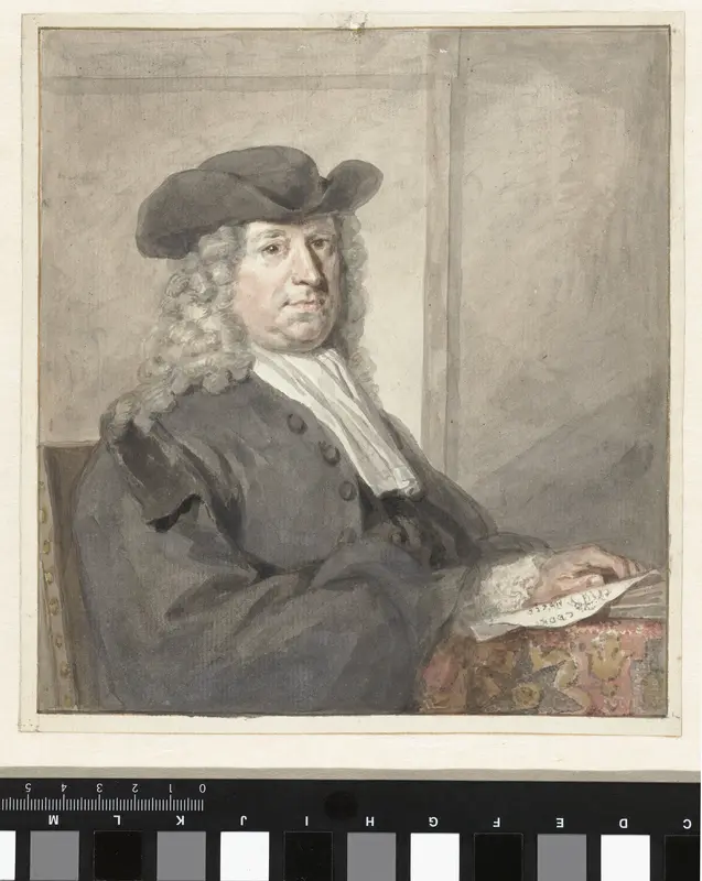 Portret van een man met een hoed en een grijze pruik, naar rechts Wall Art by Unknown - High-Resolution Digital Print