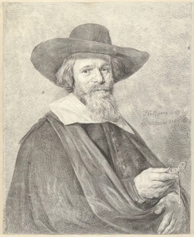 Portret van een man met horloge in de rechterhand Wall Art by Unknown - High-Resolution Digital Print