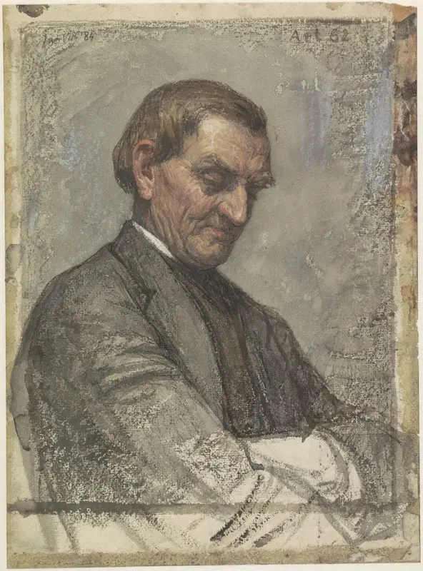 Portret van een man, met neergeslagen blik Wall Art by Jan Veth - High-Resolution Digital Print