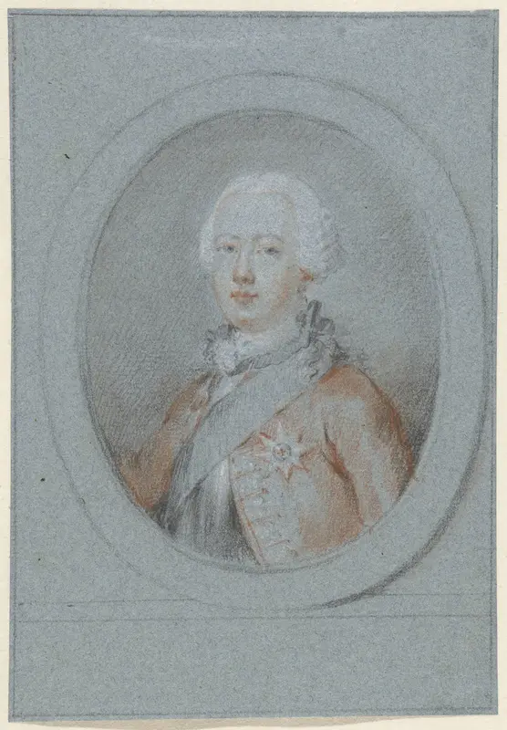 Portret van een man met sjerp en ridderorde, naar rechts in ovaal Wall Art by Unknown - High-Resolution Digital Print