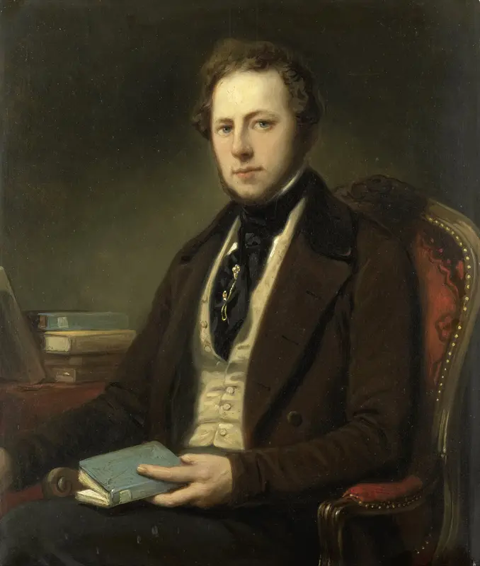 Portret van een man, misschien Petrus Augustus de Genestet (1829-1861) Wall Art by Unknown - High-Resolution Digital Print