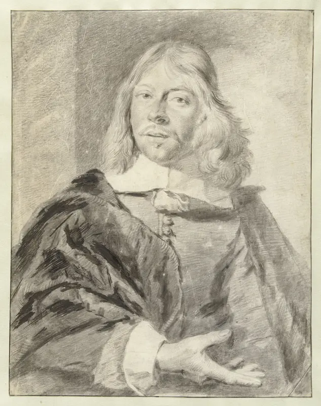 Portret van een man, mogelijk de schilder Philips Wouwerman (1619-1668) Wall Art by anonymous - High-Resolution Digital Print