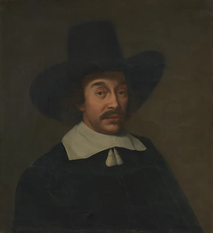 Portret van een man, mogelijk Jan de Hooghe (1608-1682) Wall Art by Unknown - High-Resolution Digital Print