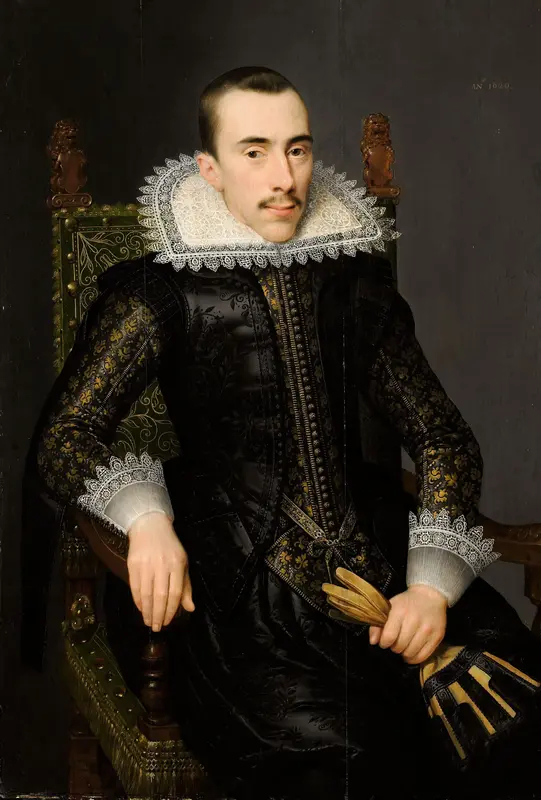 Portret van een man, mogelijk Walterus Fourmenois (1596-1653) Wall Art by Unknown - High-Resolution Digital Print