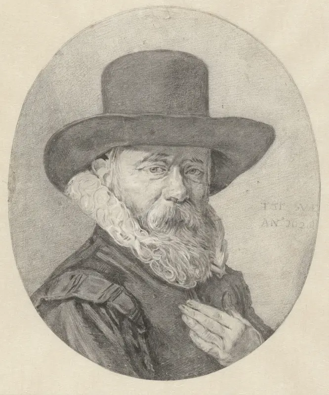 Portret van een man, wellicht Theodorus Schrevelius Wall Art by Unknown - High-Resolution Digital Print