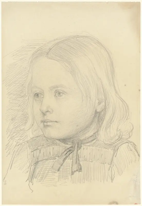 Portret van een meisje, driekwart naar links