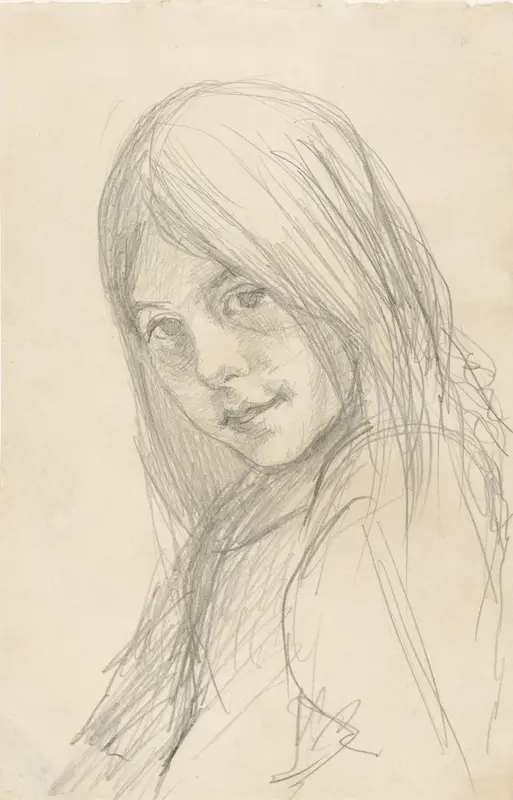 Portret van een meisje met los haar