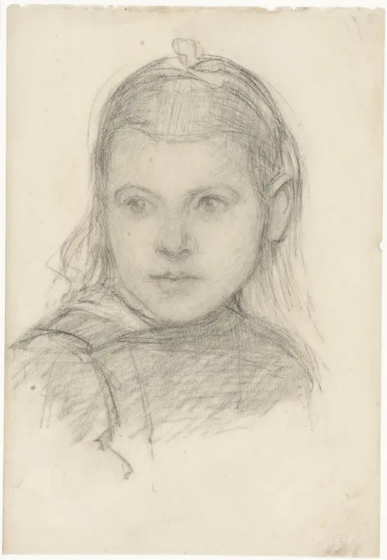 Portret van een meisje met strikje in het haar