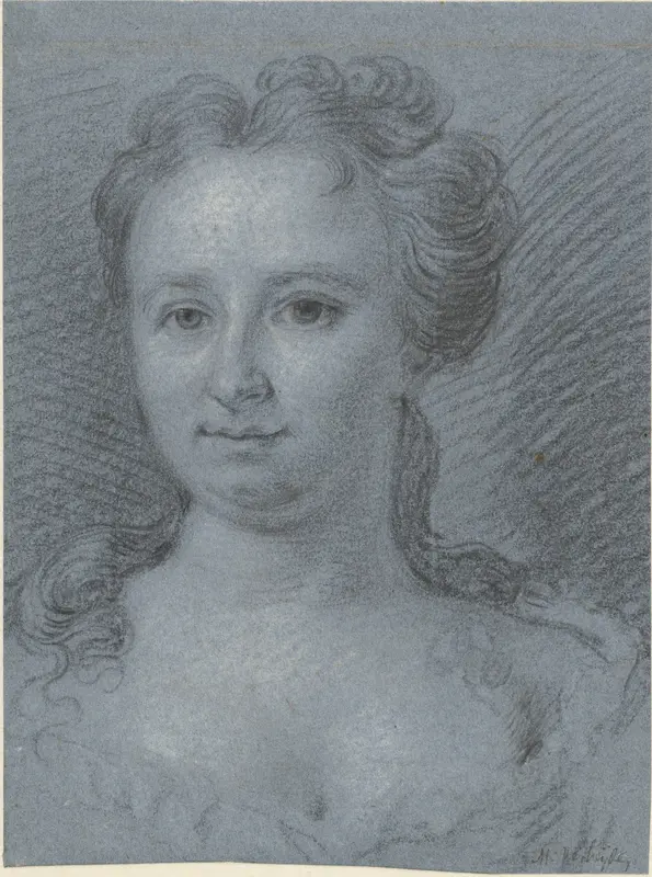 Portret van een mejuffrouw Swiers geboren Moleneyser Wall Art by Mattheus Verheyden - High-Resolution Digital Print