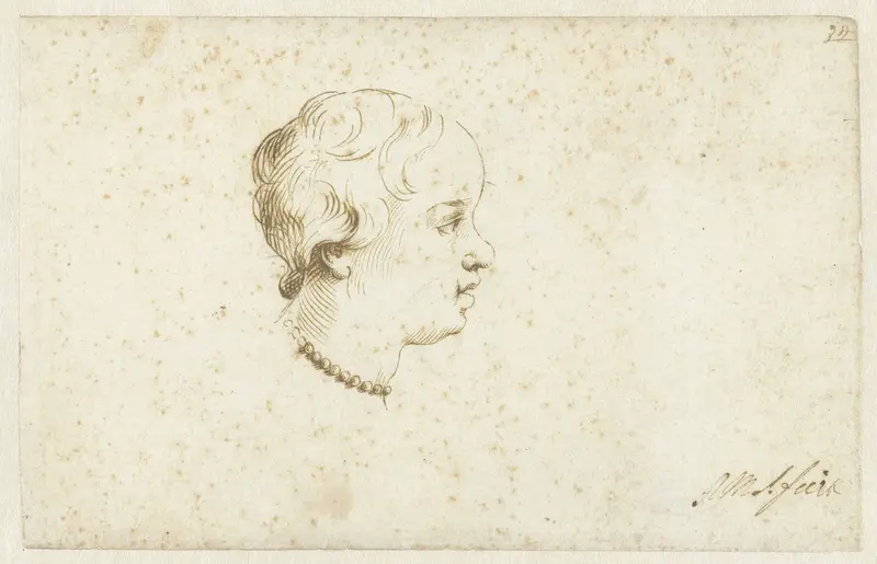 Portret van een onbekend jonge vrouw, en profil Wall Art by Unknown - High-Resolution Digital Print