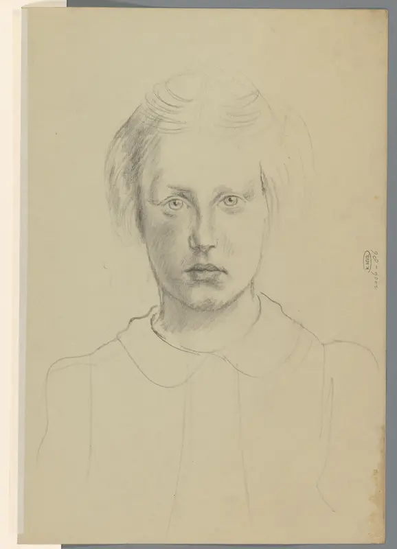 Portret van een onbekend meisje Wall Art by Henk Henriët - High-Resolution Digital Print