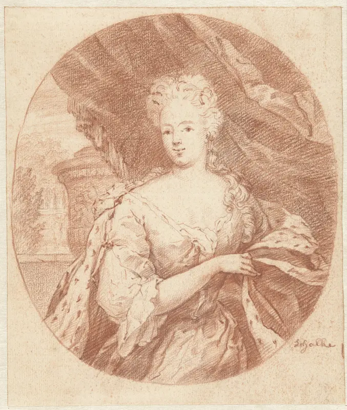 Portret van een onbekende dame, zittend Wall Art by Godfried Schalcken - High-Resolution Digital Print