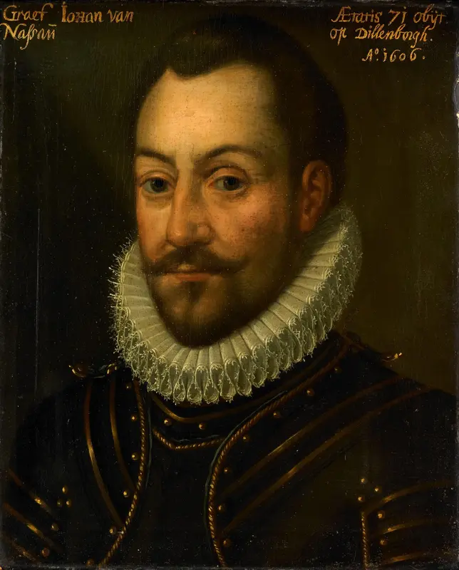 Portret van een onbekende graaf of officier, vermoedelijk Jan de Oude (1535-1606), graaf van Nassau Wall Art by anonymous - High-Resolution Digital Print