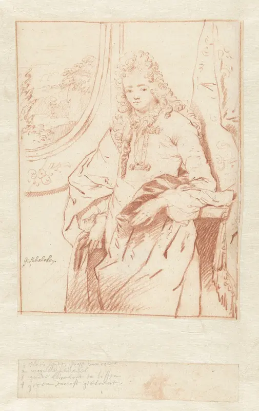 Portret van een onbekende heer, staand Wall Art by Godfried Schalcken - High-Resolution Digital Print