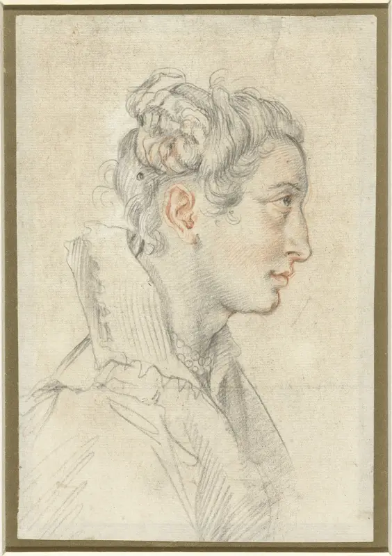 Portret van een onbekende jonge vrouw in profiel Wall Art by Federico Zuccaro - High-Resolution Digital Print