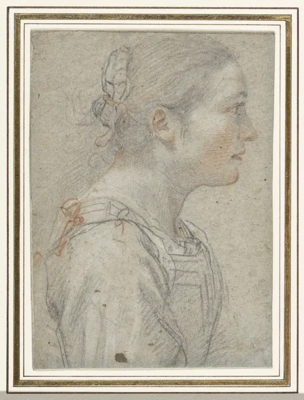 Portret van een onbekende jonge vrouw Wall Art by Giovanni da San Giovanni - High-Resolution Digital Print