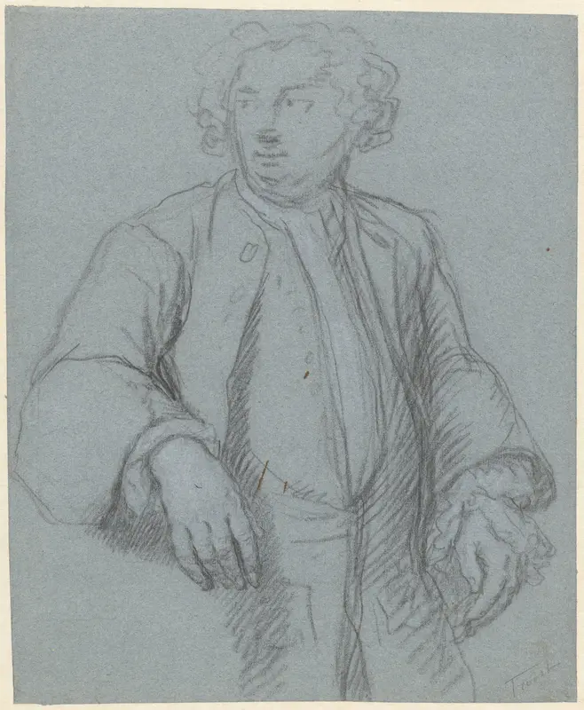 Portret van een onbekende man met lange jas, driekwart naar links Wall Art by Unknown - High-Resolution Digital Print