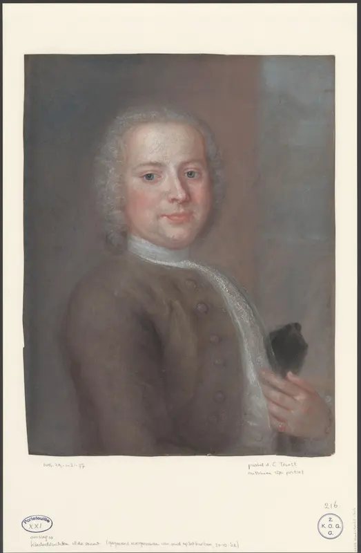 Portret van een onbekende man, mogelijk een zelfportret Wall Art by Cornelis Troost - High-Resolution Digital Print