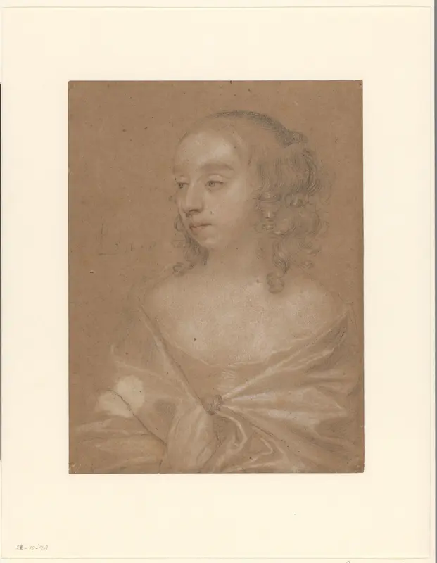 Portret van een onbekende vrouw Wall Art by Peter Lely (Sir) - High-Resolution Digital Print