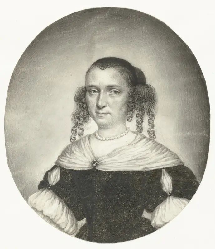 Portret van een onbekende vrouw Wall Art by Pieter Cornelisz. van Slingelandt - High-Resolution Digital Print
