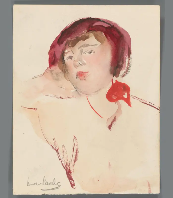 Portret van een onbekende vrouw met hoed Wall Art by Unknown - High-Resolution Digital Print