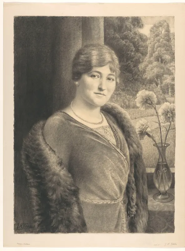 Portret van een onbekende vrouw voor een raam, mogelijk Eiske Harkema Wall Art by Unknown - High-Resolution Digital Print