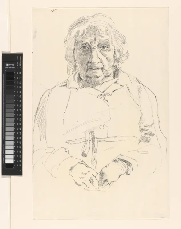 Portret van een onbekende zittende oude vrouw, mogelijk Elisabeth Haalebos Wall Art by Theo Kurpershoek - High-Resolution Digital Print