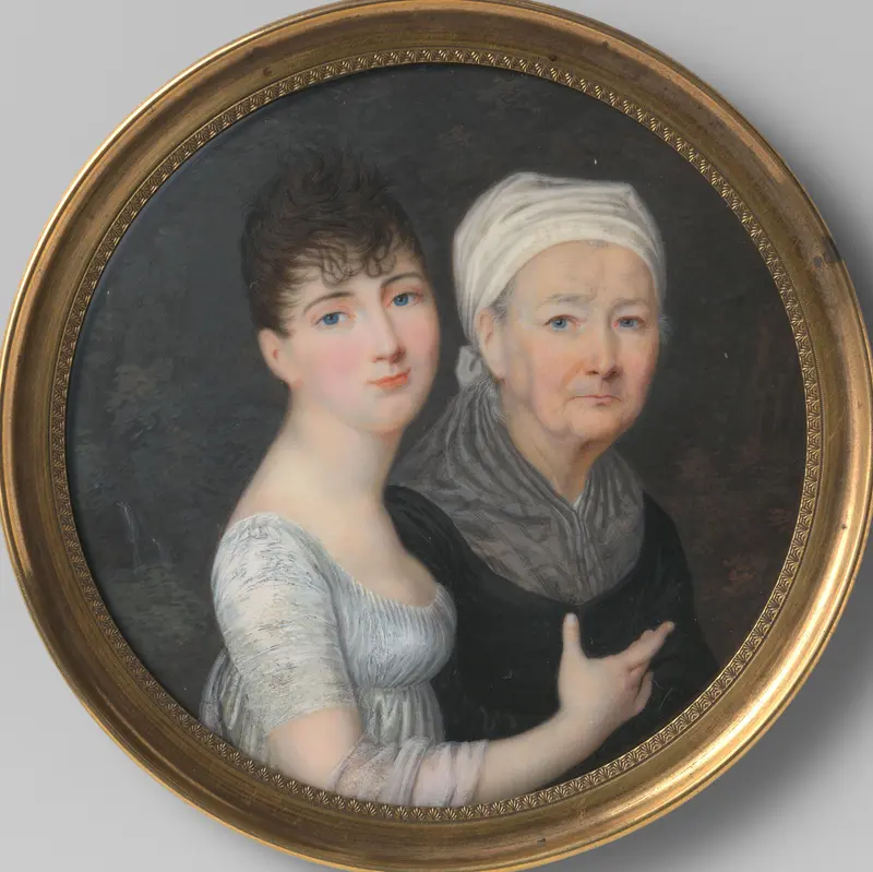 Portret van een oude en een jonge vrouw Wall Art by Unknown - High-Resolution Digital Print