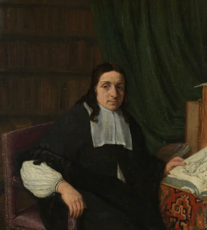 Portret van een verzamelaar, mogelijk Constantijn Sennepart (1625-1703) Wall Art by Unknown - High-Resolution Digital Print