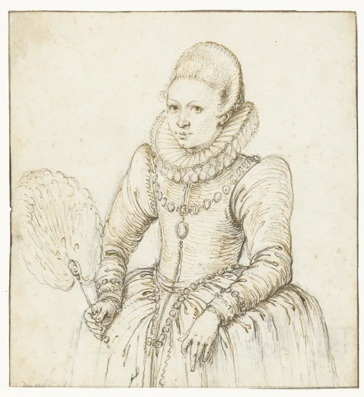 Portret van een voorname vrouw Wall Art by Jacques de Gheyn (II) - High-Resolution Digital Print