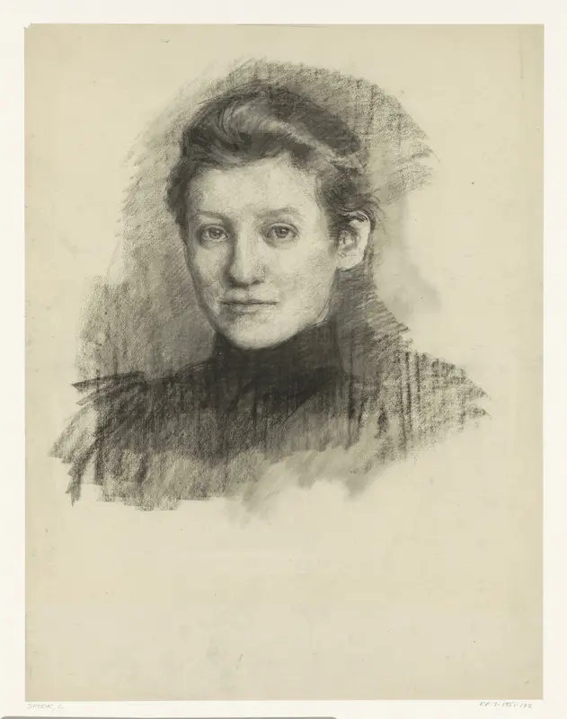 Portret van een vrouw Wall Art by Cornelis Spoor - High-Resolution Digital Print