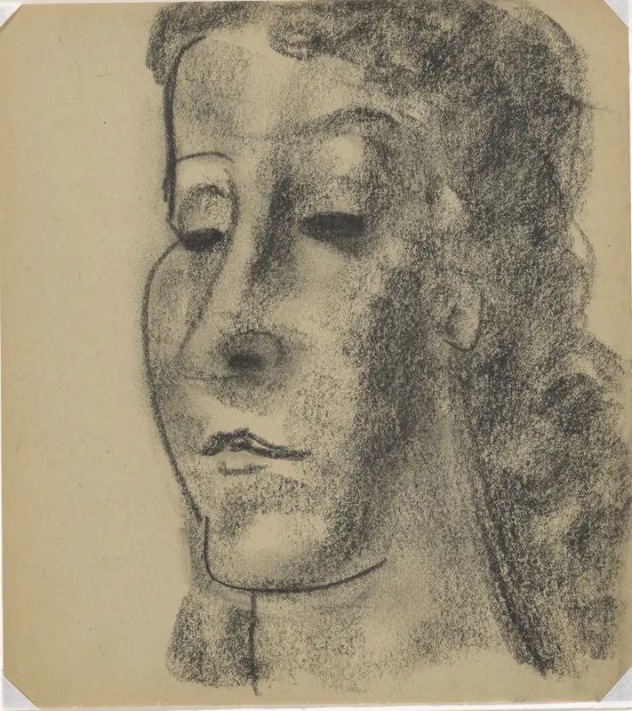 Portret van een vrouw driekwart naar links Wall Art by Leo Gestel - High-Resolution Digital Print