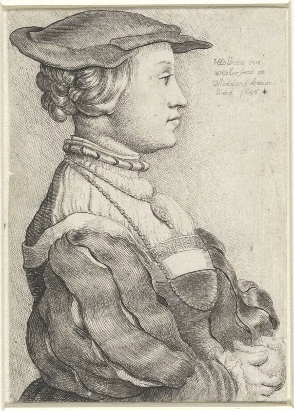 Portret van een vrouw met bonnet, en profil Wall Art by Unknown - High-Resolution Digital Print