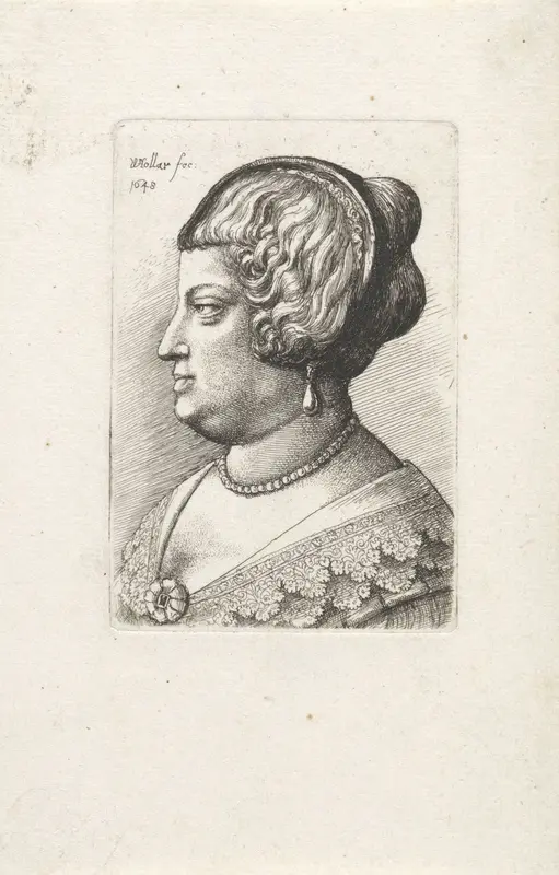 Portret van een vrouw met haarband Wall Art by Unknown - High-Resolution Digital Print