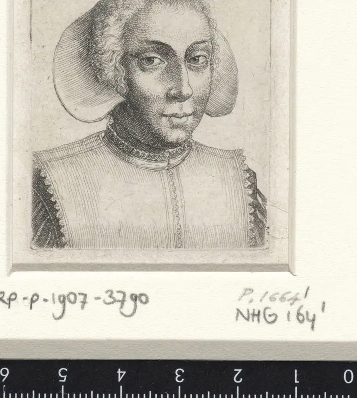 Portret van een vrouw met hoofdkapje Wall Art by Wenceslaus Hollar - High-Resolution Digital Print