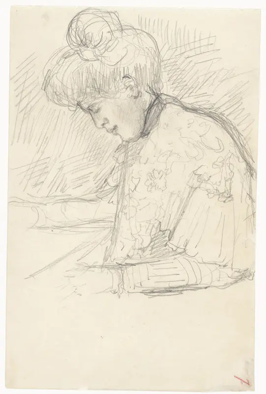 Portret van een vrouw, van opzij
