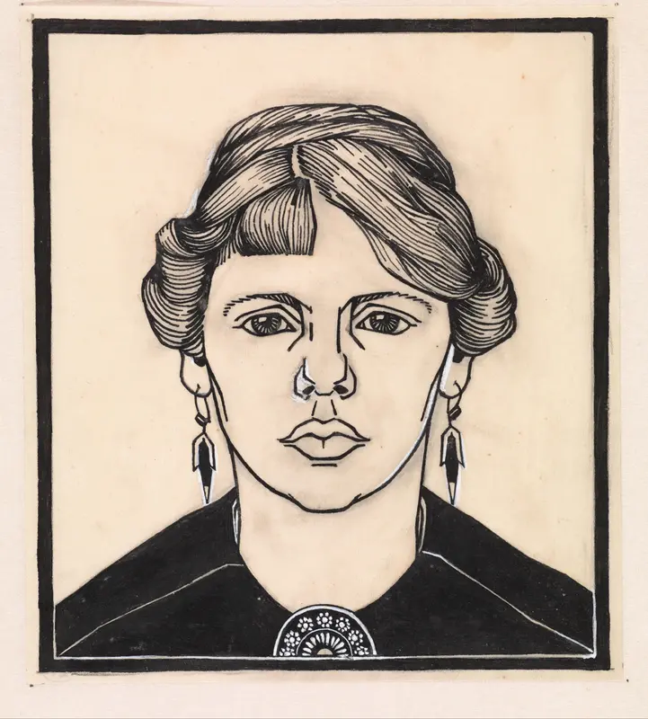 Portret van een vrouw, van voren Wall Art by Julie de Graag - High-Resolution Digital Print