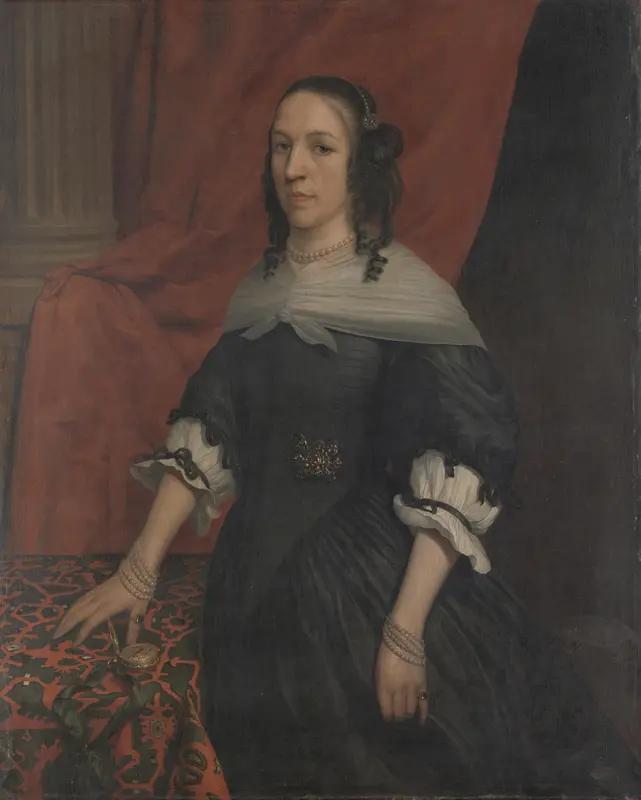 Portret van een vrouw, vermoedelijk Anna van Bourgondië, stichtster van Slot Windenburg op Dryschor (Schouwen), en echtgenote van Adolf van Kleef Wall Art by Jan van Rossum - High-Resolution Digital Print