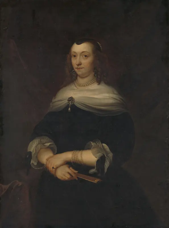 Portret van een vrouw, vermoedelijk Lucretia Boudaen, echtgenote van Jean Orrt en tweede echtgenote van Christoffel van Gangelt Wall Art by Unknown - High-Resolution Digital Print