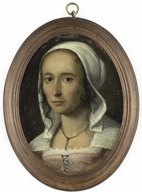 Portret van een vrouw, zogenaamd zelfportret van Anna Maria van Schurman (1607-78) Wall Art by anonymous - High-Resolution Digital Print