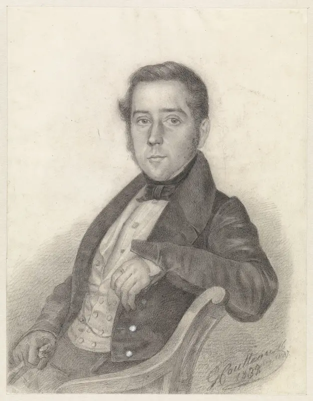 Portret van een zittende heer Wall Art by George Coutteau - High-Resolution Digital Print